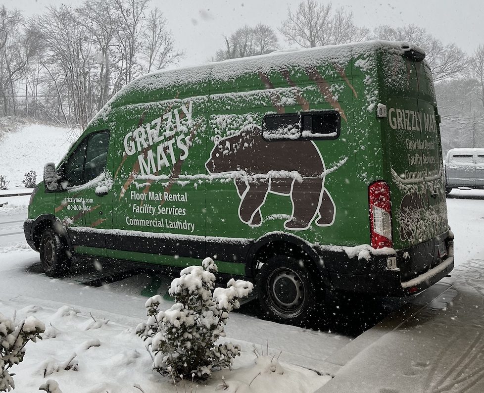 Grizzly Mats truck in snow